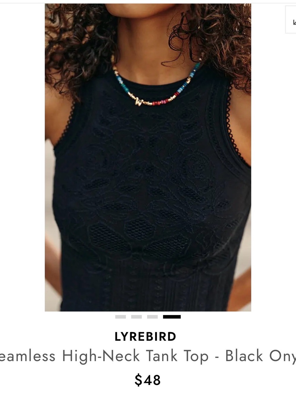 Seamless High-Neck Tank Top - Black Onyx